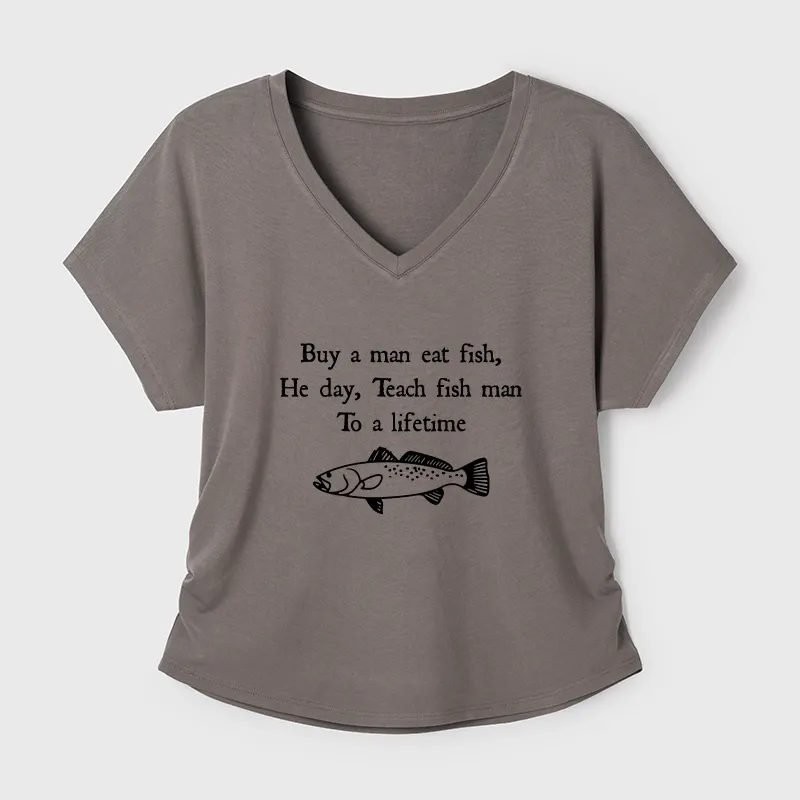 Tokyo-Tiger Man Eat Fish Meme Modal Dolman Sleeve T-Shirt