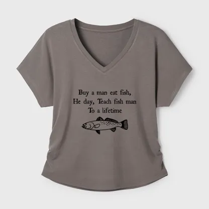 Tokyo-Tiger Man Eat Fish Meme Modal Dolman Sleeve T-Shirt