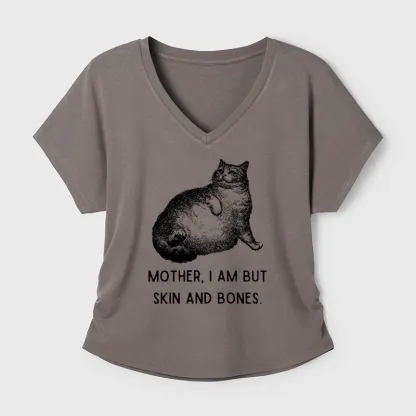 Tokyo-Tiger Skin & Bones Cat Modal Dolman Sleeve T-Shirt