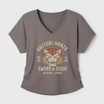 Tokyo-Tiger Hattori Lion Japanese Samurai Modal Dolman Sleeve T-Shirt