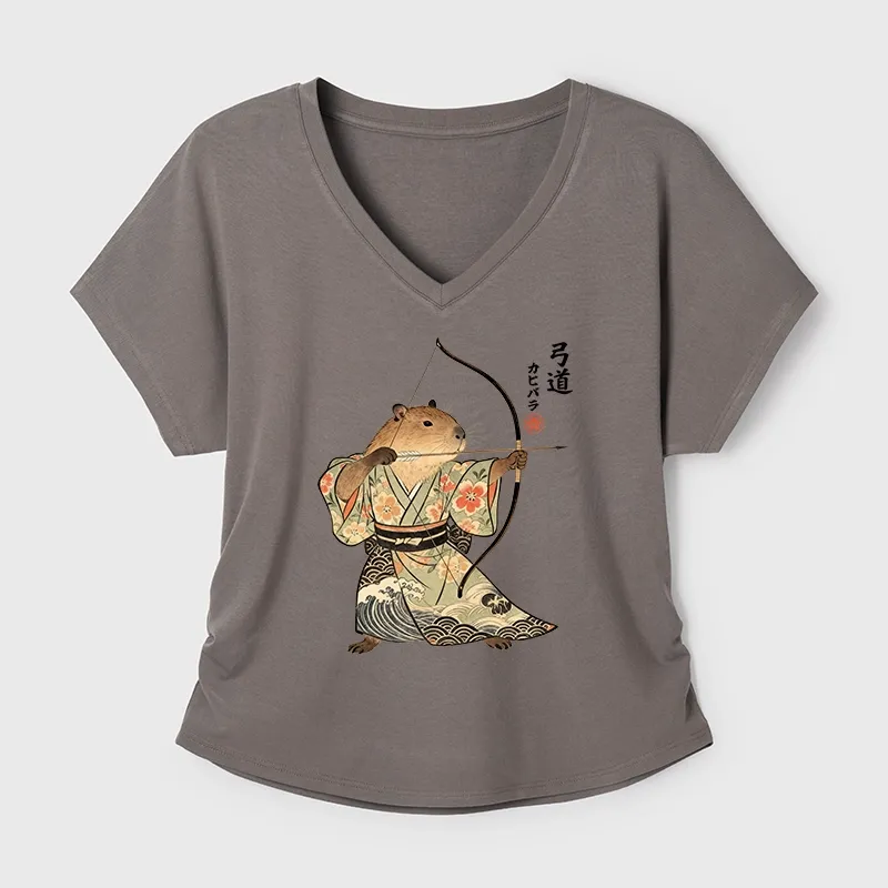 Tokyo-Tiger Capybara Archery Modal Dolman Sleeve T-Shirt