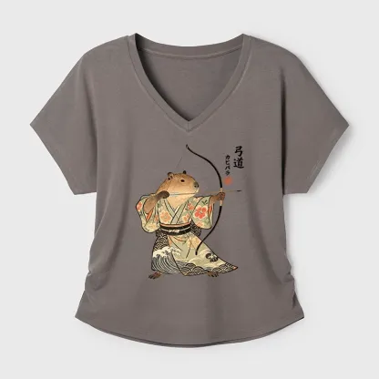 Tokyo-Tiger Capybara Archery Modal Dolman Sleeve T-Shirt