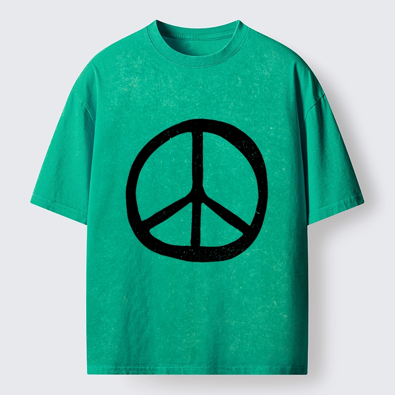 Tokyo-Tiger Peace Symbol Washed T-Shirt