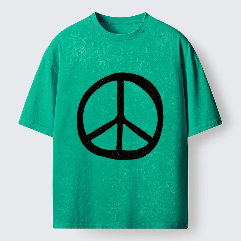 Tokyo-Tiger Peace Symbol Washed T-Shirt