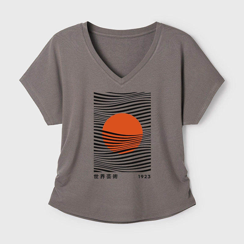 Tokyo-Tiger Minimalist Art Sun Modal Dolman Sleeve T-Shirt