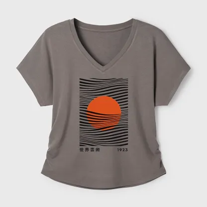 Tokyo-Tiger Minimalist Art Sun Modal Dolman Sleeve T-Shirt