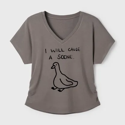 Tokyo-Tiger Stupid Goose Funny Japan Retro Modal Dolman Sleeve T-Shirt