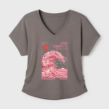 Tokyo-Tiger Sakura Wave Modal Dolman Sleeve T-Shirt