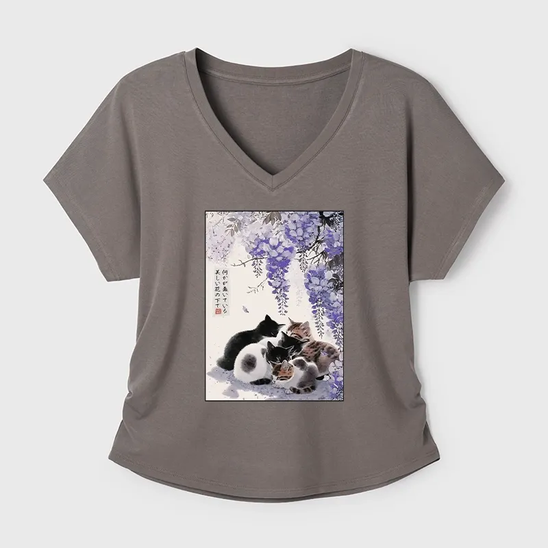 Tokyo-Tiger Cats plotting under the wisteria Modal Dolman Sleeve T-Shirt