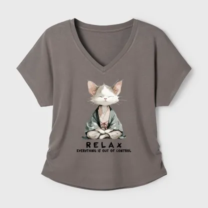 Tokyo-Tiger Zen Cat Relaxation，Everything's Out Of Control Modal Dolman Sleeve T-Shirt