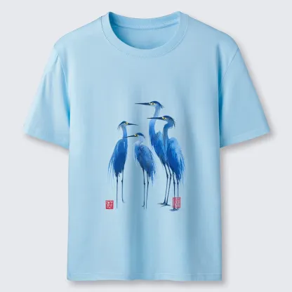 Tokyo-Tiger Flocks Of Great Blue Herons Classic T-Shirt