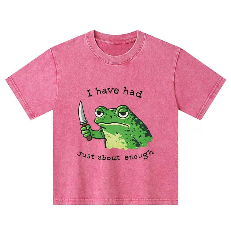 Tokyo-Tiger Impatient Frog Kids Washed T-Shirt