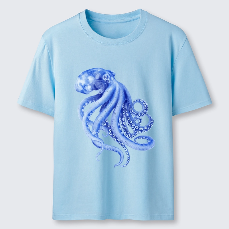 Tokyo-Tiger Retro Blue Octopus Classic T-Shirt