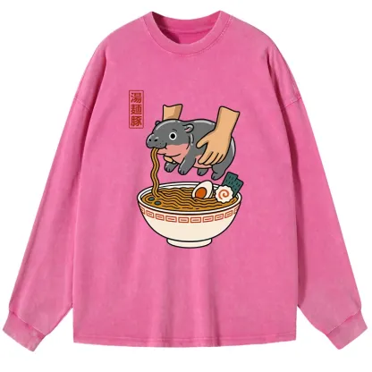 Tokyo-Tiger Noodles Got Me Washed Long Sleeve T-Shirt