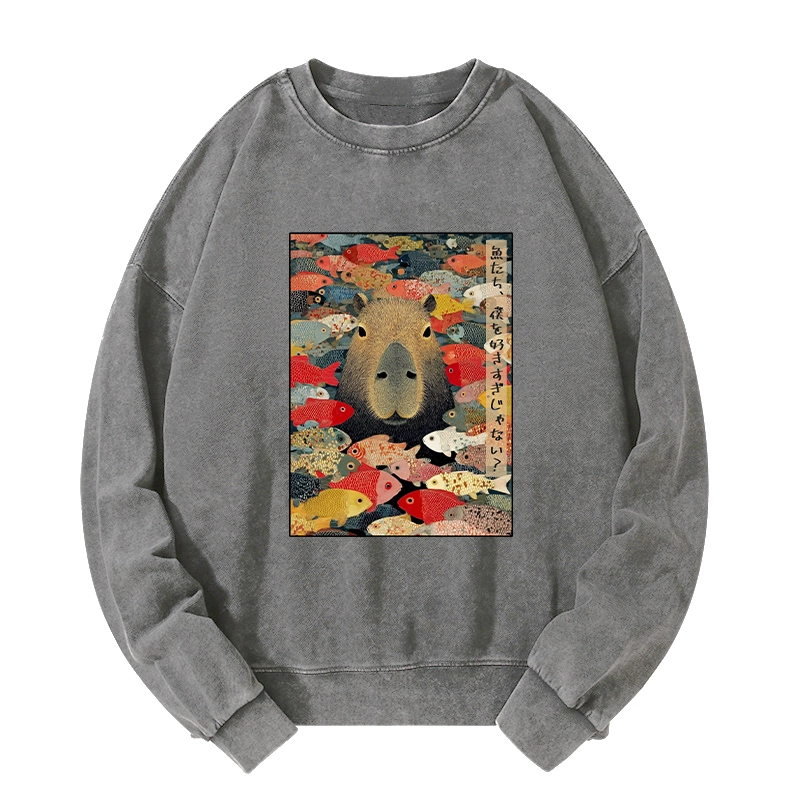 Tokyo-Tiger Am I Too Lovable? Washed Sweatshirt