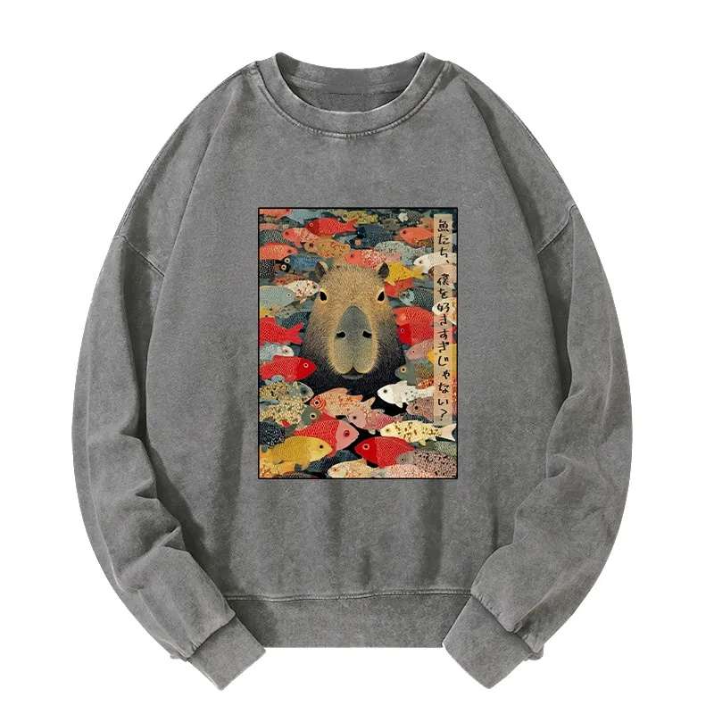 Tokyo-Tiger Am I Too Lovable? Washed Sweatshirt
