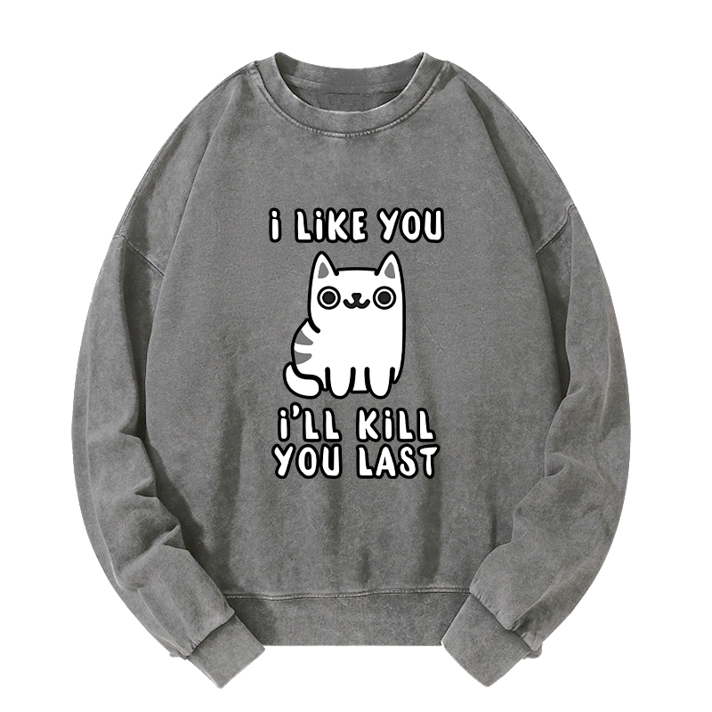 Tokyo-Tiger Cats And Humans Have A Love-hate Relationship Washed Sweatshirt