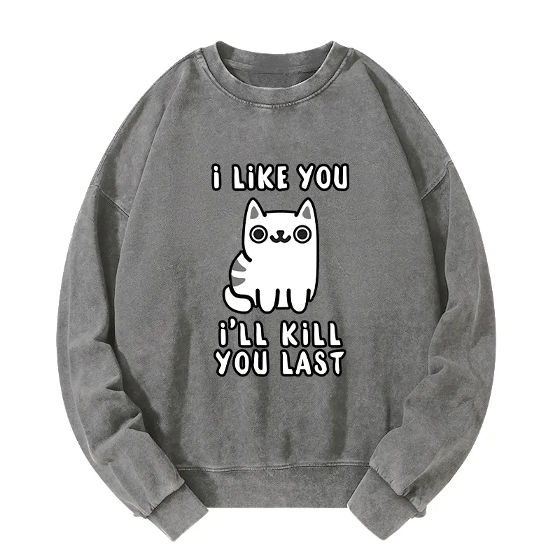 Tokyo-Tiger Cats And Humans Have A Love-hate Relationship Washed Sweatshirt