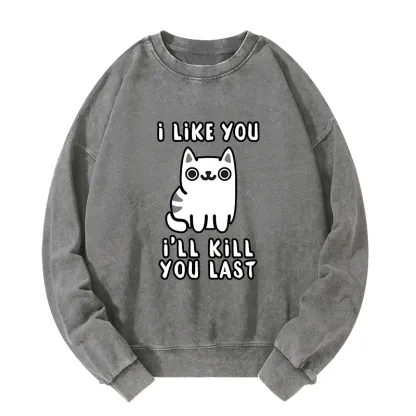 Tokyo-Tiger Cats And Humans Have A Love-hate Relationship Washed Sweatshirt