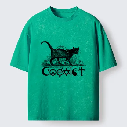 Tokyo-Tiger Coexist Funny Washed T-Shirt