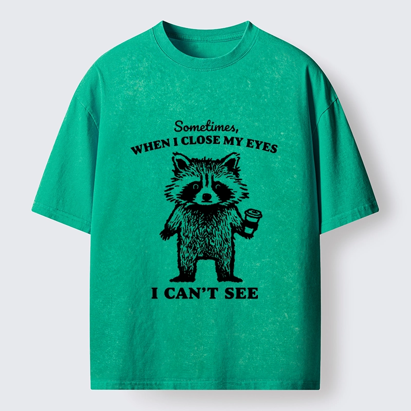 Tokyo-Tiger When Eyes Are Closed Washed T-Shirt