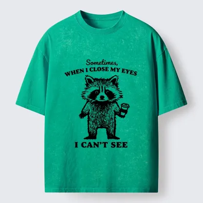 Tokyo-Tiger When Eyes Are Closed Washed T-Shirt