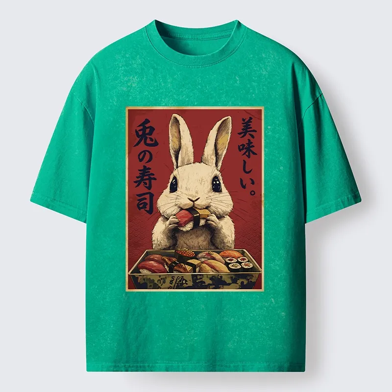 Tokyo-Tiger Rabbit’s Sushi Feast Washed T-Shirt