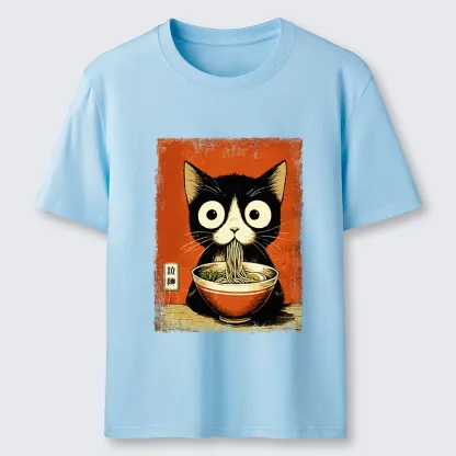 Tokyo-Tiger Ramen Loving Black Cat Classic T-Shirt
