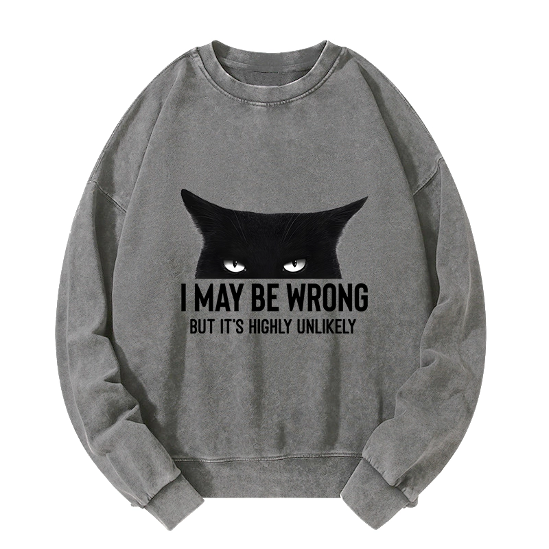 Tokyo-Tiger Cat Can Do No Wrong Washed Sweatshirt
