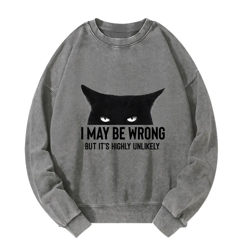 Tokyo-Tiger Cat Can Do No Wrong Washed Sweatshirt