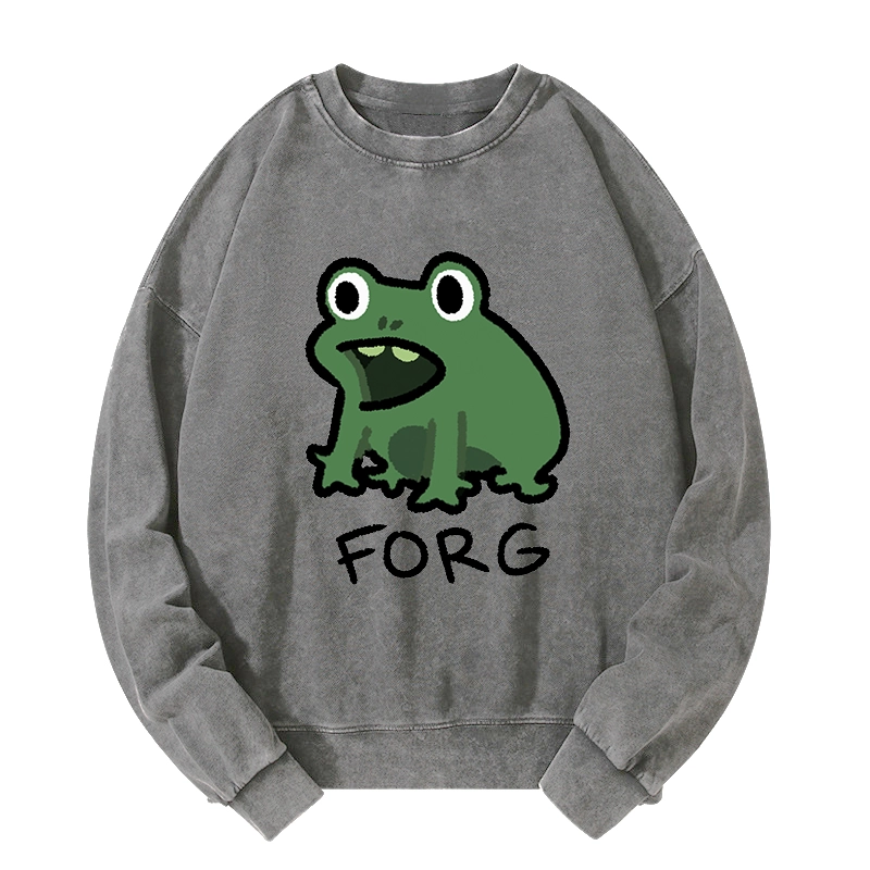 Tokyo-Tiger Funny Forg Japan Washed Sweatshirt