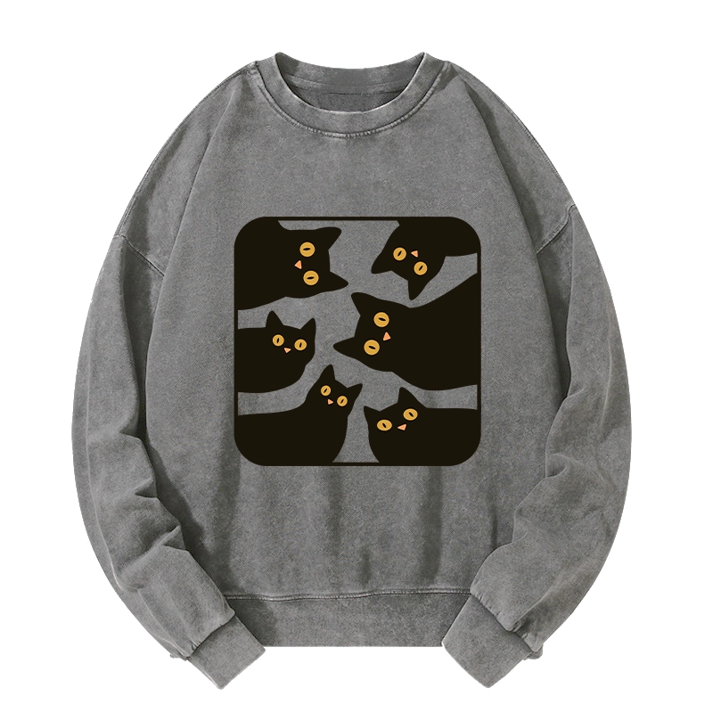 Tokyo-Tiger Cats Are Watching You Washed Sweatshirt