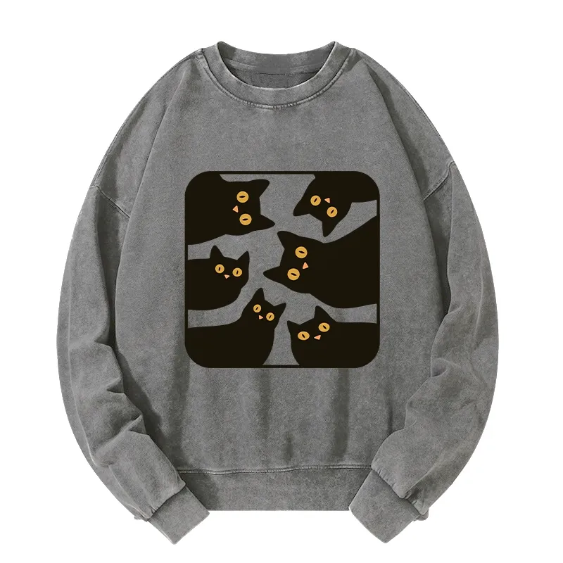 Tokyo-Tiger Cats Are Watching You Washed Sweatshirt