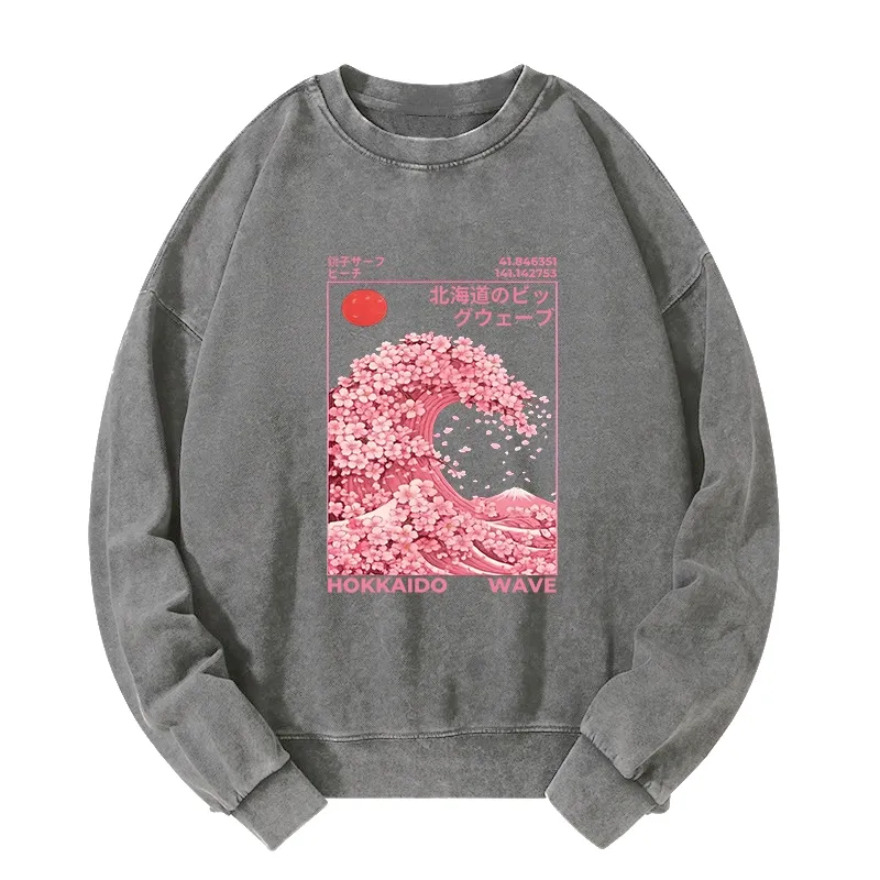 Tokyo-Tiger Sakura Wave Washed Sweatshirt