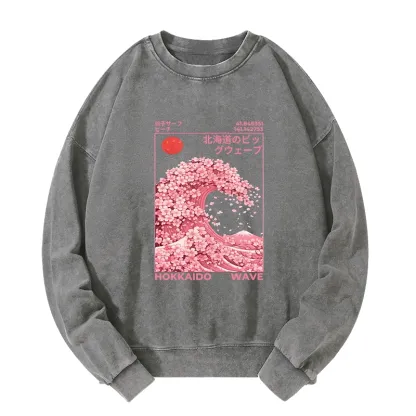 Tokyo-Tiger Sakura Wave Washed Sweatshirt
