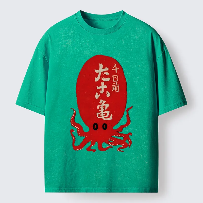 Tokyo-Tiger Retro Octopus Washed T-Shirt