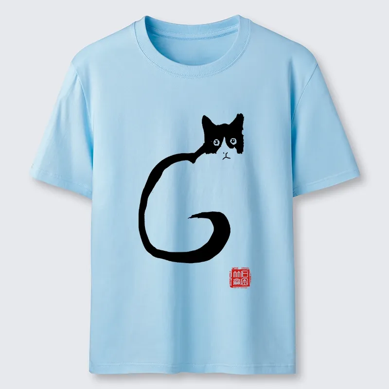 Tokyo-Tiger Calm Cat In Simple Lines Classic T-Shirt