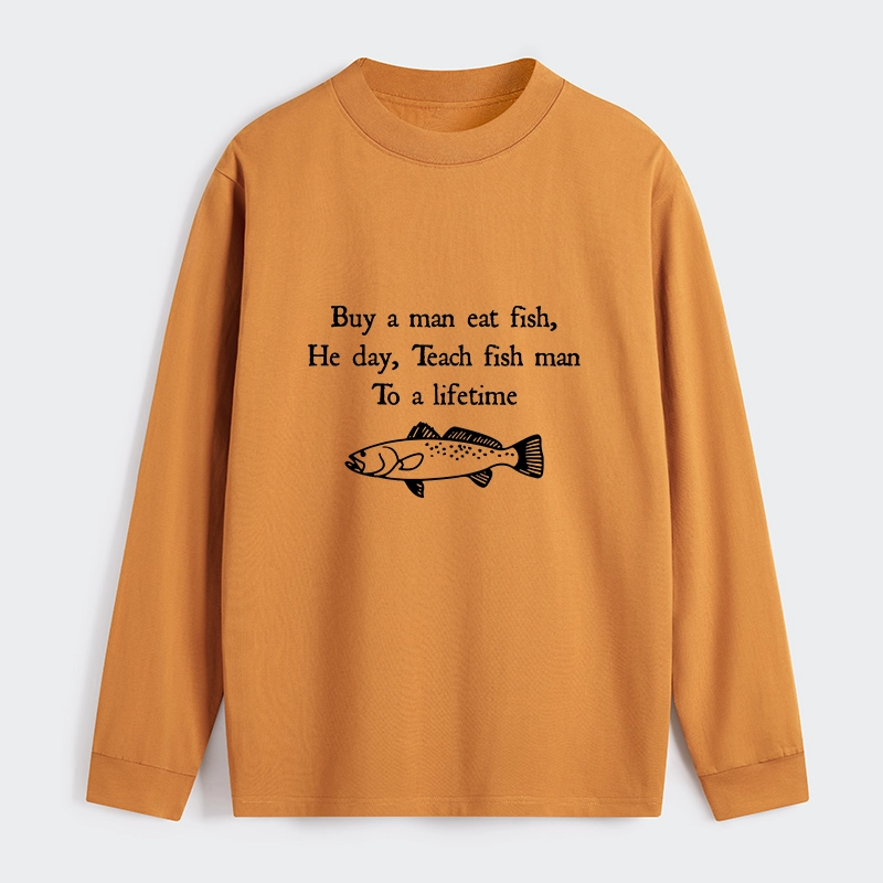 Tokyo-Tiger Man Eat Fish Meme Classic Long Sleeve T-Shirt