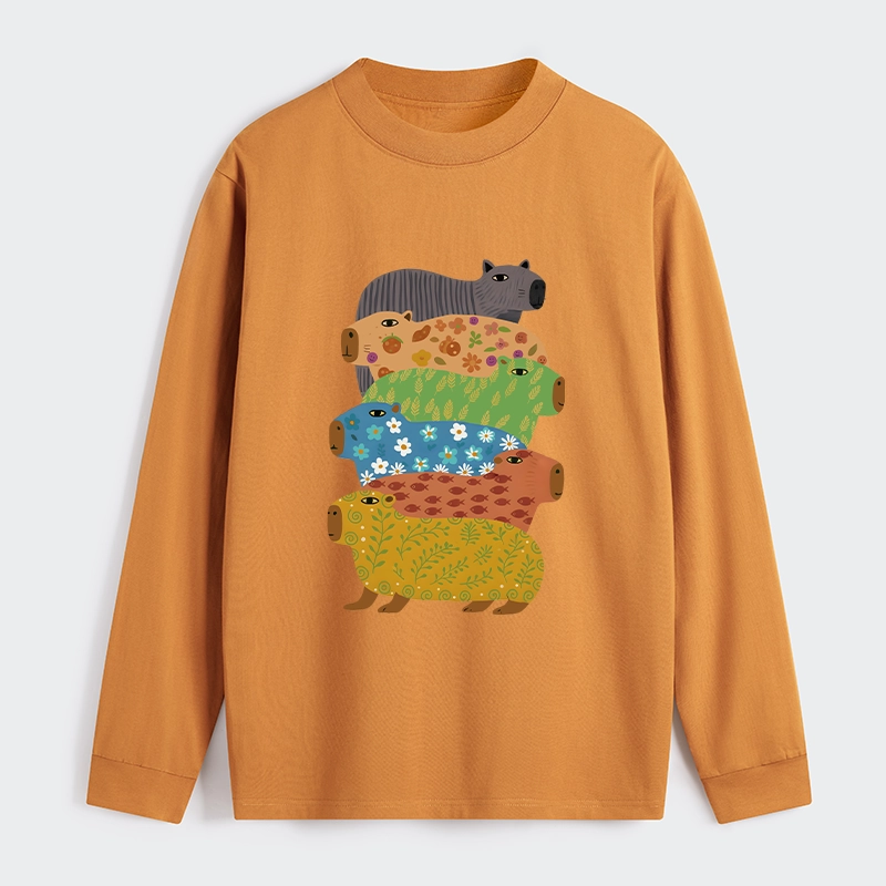 Tokyo-Tiger Colorful Capybaras Classic Long Sleeve T-Shirt
