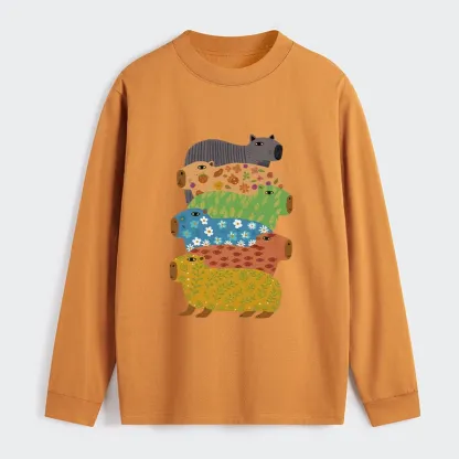 Tokyo-Tiger Colorful Capybaras Classic Long Sleeve T-Shirt