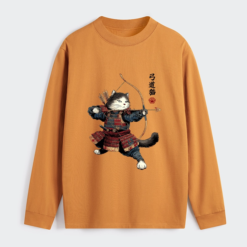 Tokyo-Tiger Kyudo Samurai Cat Classic Long Sleeve T-Shirt
