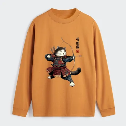 Tokyo-Tiger Kyudo Samurai Cat Classic Long Sleeve T-Shirt