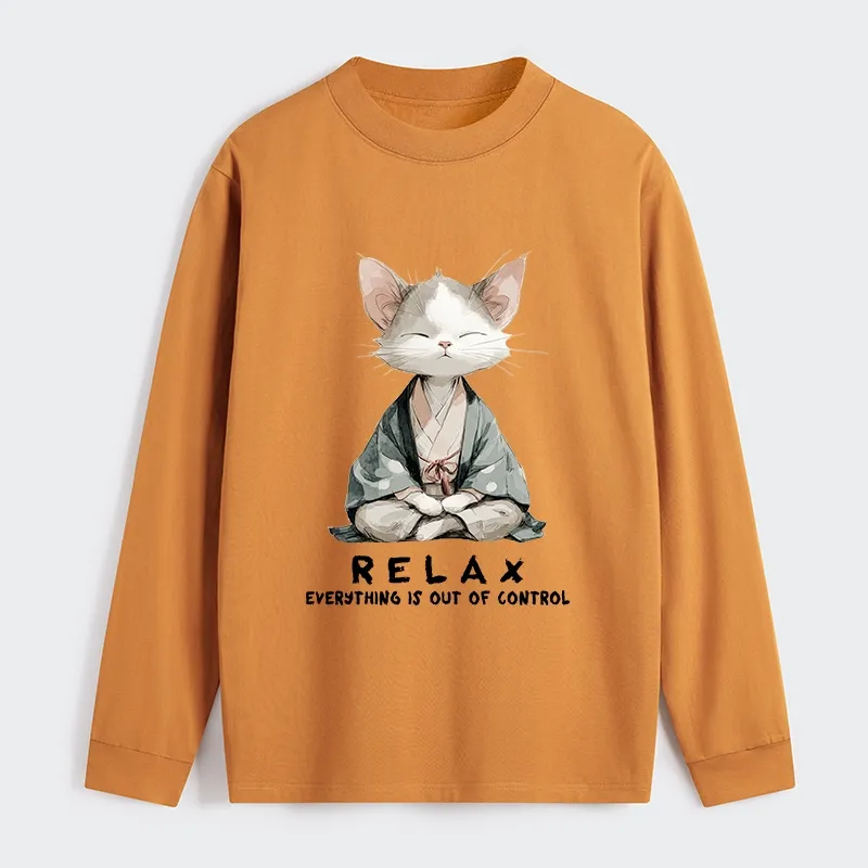 Tokyo-Tiger Zen Cat Relaxation，Everything's Out Of Control Classic Long Sleeve T-Shirt