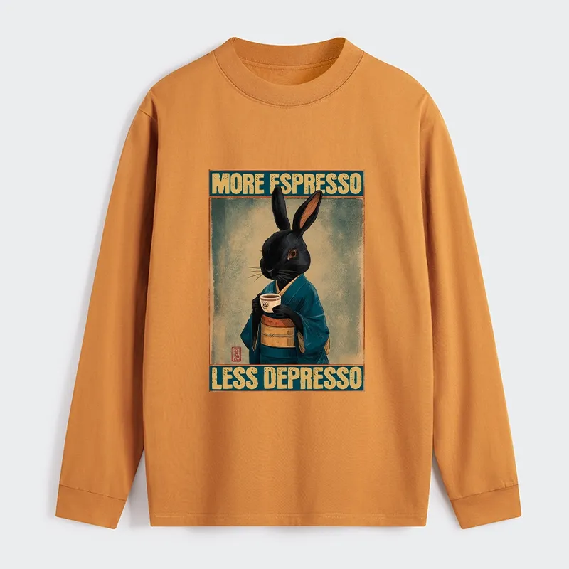 Tokyo-Tiger More Espresso Less Depresso Rabbit Classic Long Sleeve T-Shirt