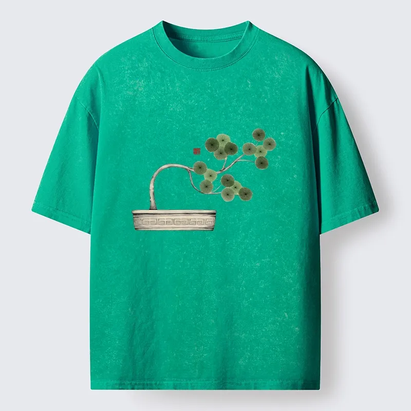 Tokyo-Tiger Minimalist Bonsai Artistry Washed T-Shirt Sale