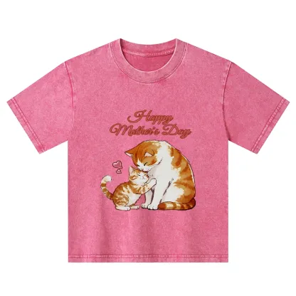 Tokyo-Tiger Love Of Cats Kids Washed T-Shirt