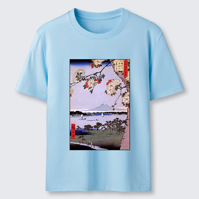 Tokyo-Tiger Vintage Japanese Print: Sakura And Fuji Classic T-Shirt