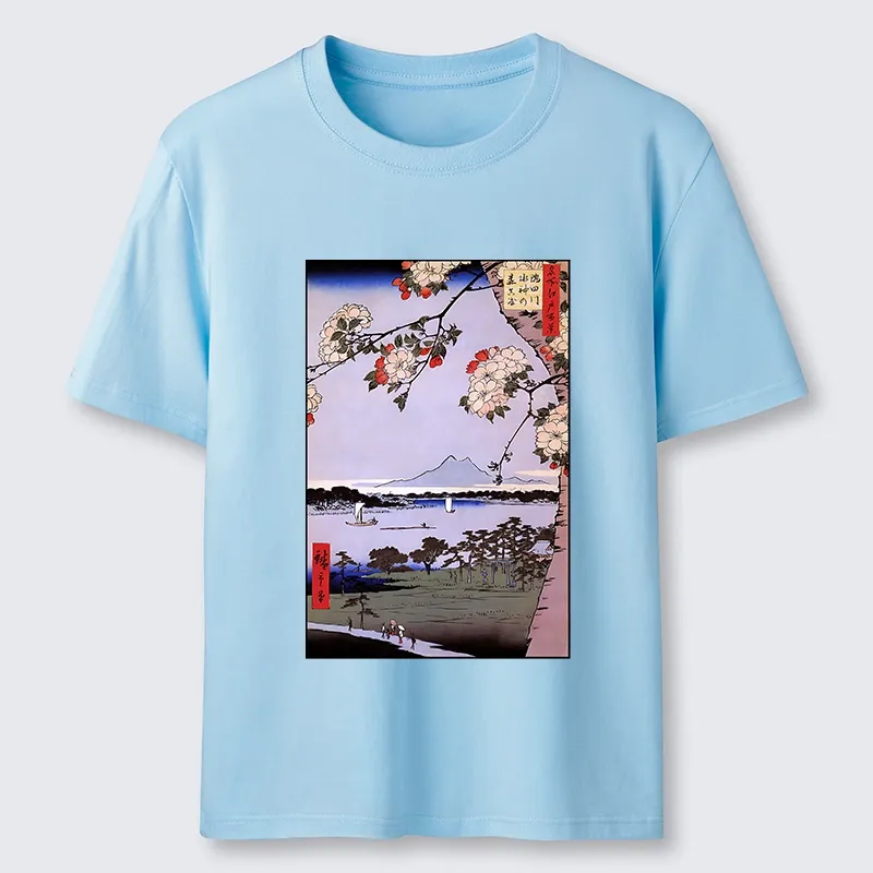 Tokyo-Tiger Vintage Japanese Print: Sakura And Fuji Classic T-Shirt