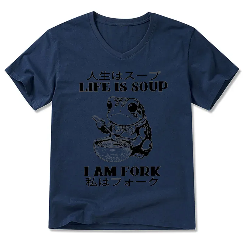 Tokyo-Tiger Life Is Soup I Am Fork V-Neck Classic T-Shirt