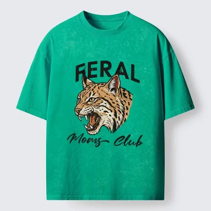 Tokyo-Tiger Lynx Roaring For Mom Power Washed T-Shirt
